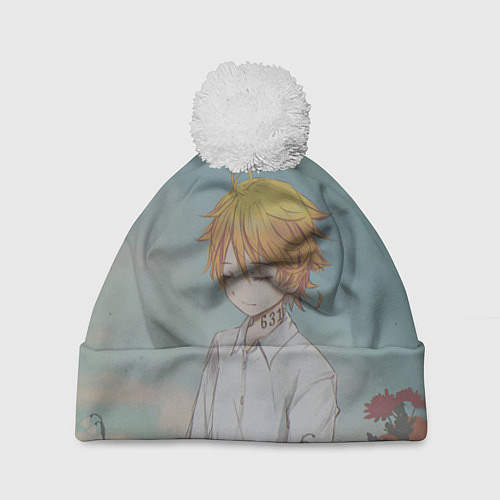 Шапка c помпоном Милашка Эмма / 3D-Белый – фото 1