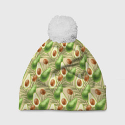 Шапка c помпоном Авокадо Паттерн 3D