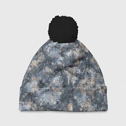Шапка с помпоном Камуфляж Паук Горы, цвет: 3D-черный