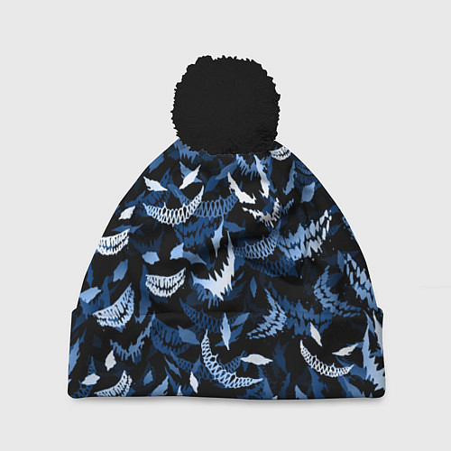 Шапка c помпоном Drain monsters / 3D-Черный – фото 1