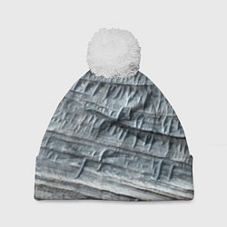 Шапка с помпоном Текстура скалы Mountain Stone, цвет: 3D-белый