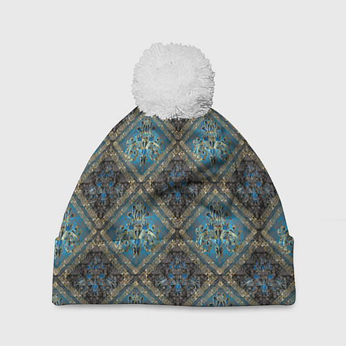 Шапка c помпоном Классические паттерны / 3D-Белый – фото 1
