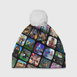 Шапка с помпоном ROBLOX СЮЖЕТЫ, цвет: 3D-белый