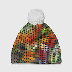 Шапка с помпоном Диско шар, цвет: 3D-белый