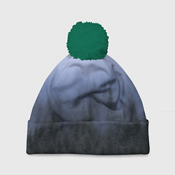 Шапка с помпоном Лес в ночи, цвет: 3D-зеленый