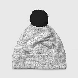 Шапка с помпоном Привет уроды white, цвет: 3D-черный