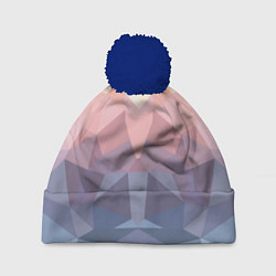 Шапка с помпоном Полигональная свежесть 2022, цвет: 3D-тёмно-синий