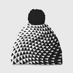 Шапка с помпоном Минималистический авангардный паттерн, цвет: 3D-черный