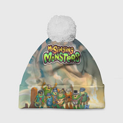 Шапка с помпоном My singing monsters САХАСЕМЬЯ, цвет: 3D-белый