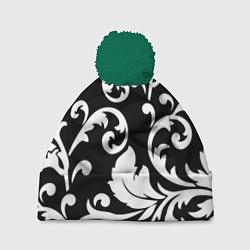 Шапка с помпоном Minimalist floral pattern, цвет: 3D-зеленый