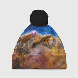 Шапка с помпоном NASA: Туманность Карина, цвет: 3D-черный
