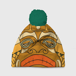 Шапка с помпоном Polynesian tiki APATHY, цвет: 3D-зеленый