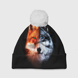 Шапка c помпоном Волк и Лисица