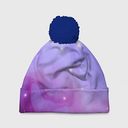 Шапка с помпоном Космическое одеяло, цвет: 3D-тёмно-синий