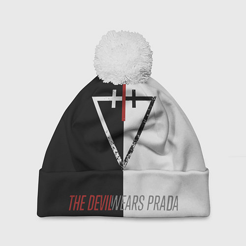 Шапка c помпоном The Devil wears prada - Логотип / 3D-Белый – фото 1