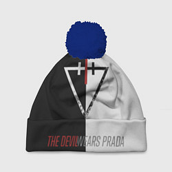 Шапка с помпоном The Devil wears prada - Логотип, цвет: 3D-тёмно-синий