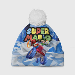 Шапка с помпоном Марио и Луиджи гонщики - Super Mario, цвет: 3D-белый