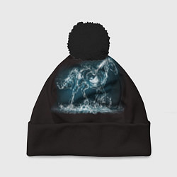 Шапка c помпоном Лошадь из водяных капель