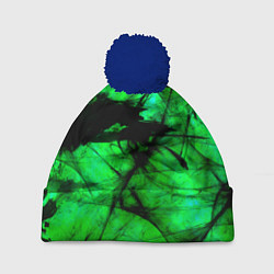 Шапка с помпоном Зеленый фантом, цвет: 3D-тёмно-синий