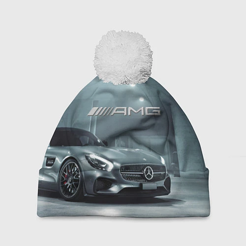 Шапка c помпоном Mercedes AMG - Motorsport / 3D-Белый – фото 1