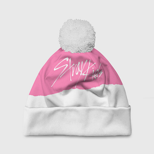 Шапка c помпоном Stray Kids pink and white / 3D-Белый – фото 1