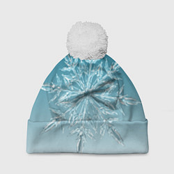 Шапка с помпоном Резная снежинка, цвет: 3D-белый