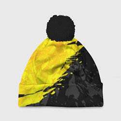 Шапка с помпоном Black and yellow, цвет: 3D-черный