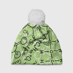 Шапка с помпоном Химия в хаосе, цвет: 3D-белый