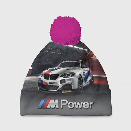 Шапка c помпоном BMW M 240 i Racing - Motorsport - M Power / 3D-Малиновый – фото 1