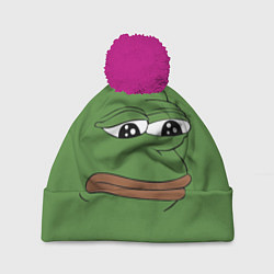 Шапка c помпоном Лягушонок Pepe грустит