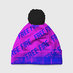 Шапка c помпоном Free Fire glitch text effect: паттерн