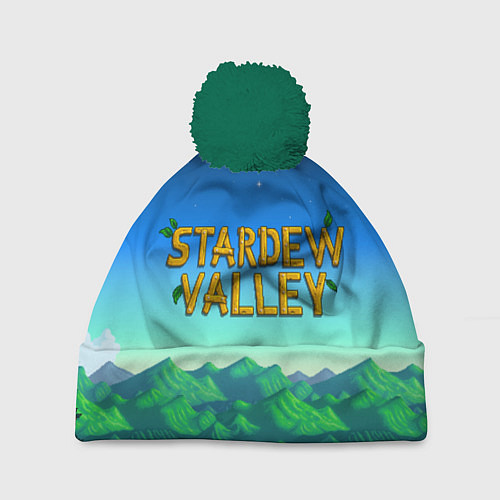 Шапка c помпоном Горы Stardew Valley / 3D-Зеленый – фото 1