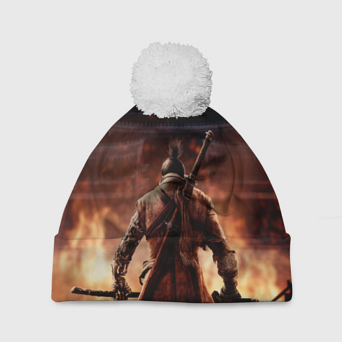 Шапка c помпоном Sekiro: Shadows Die Twice / 3D-Белый – фото 1