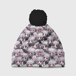 Шапка с помпоном Любовь и ахегао, цвет: 3D-черный
