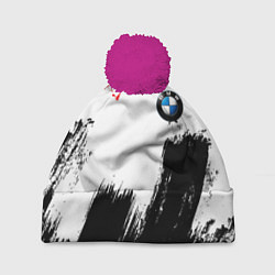 Шапка с помпоном BMW art, цвет: 3D-малиновый