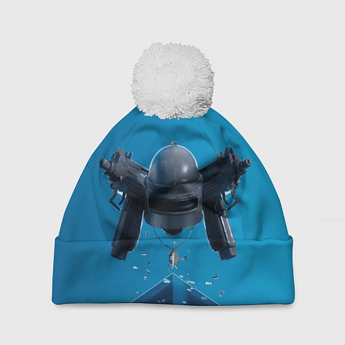 Шапка c помпоном PUBG шлем / 3D-Белый – фото 1