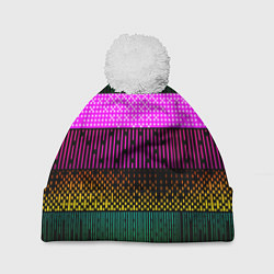Шапка с помпоном Patterned stripes, цвет: 3D-белый