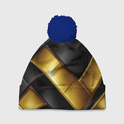 Шапка с помпоном Gold black luxury, цвет: 3D-тёмно-синий