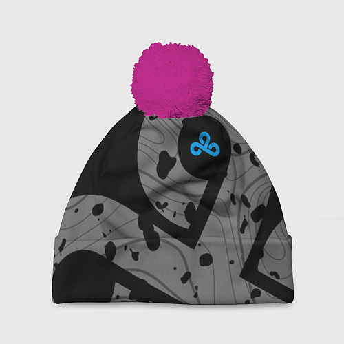 Шапка c помпоном Форма Cloud 9 black / 3D-Малиновый – фото 1