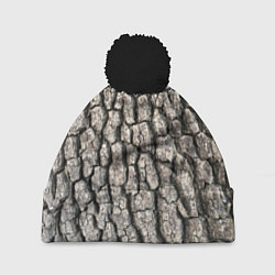 Шапка с помпоном Кора дерева, цвет: 3D-черный