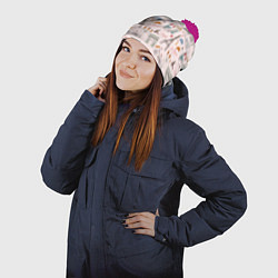 Шапка с помпоном Париж я тебя люблю, цвет: 3D-малиновый — фото 2