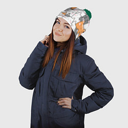 Шапка с помпоном Семья котиков, цвет: 3D-зеленый — фото 2