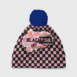 Шапка с помпоном Blackpink logo roses, цвет: 3D-тёмно-синий