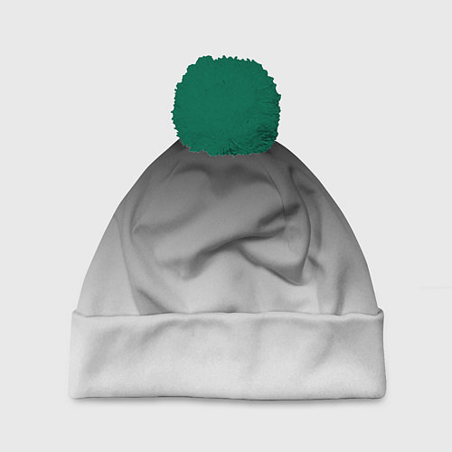 Шапка c помпоном Black and white gradient / 3D-Зеленый – фото 1
