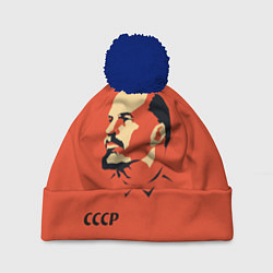 Шапка с помпоном СССР Ленин жив, цвет: 3D-тёмно-синий