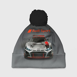 Шапка с помпоном Audi sport - racing car - extreme, цвет: 3D-черный