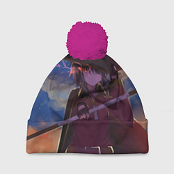 Шапка с помпоном Коносуба Мэгумин, цвет: 3D-малиновый