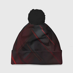 Шапка с помпоном Красная бесконечность, цвет: 3D-черный