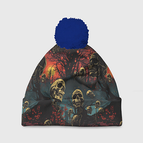 Шапка c помпоном Нечистый дух / 3D-Тёмно-синий – фото 1