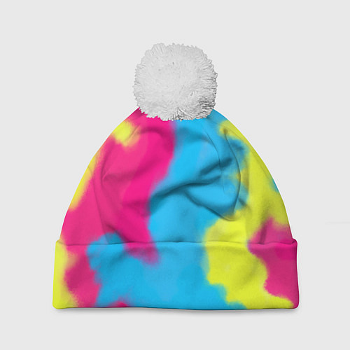 Шапка c помпоном Тай-дай из фильма Барби / 3D-Белый – фото 1